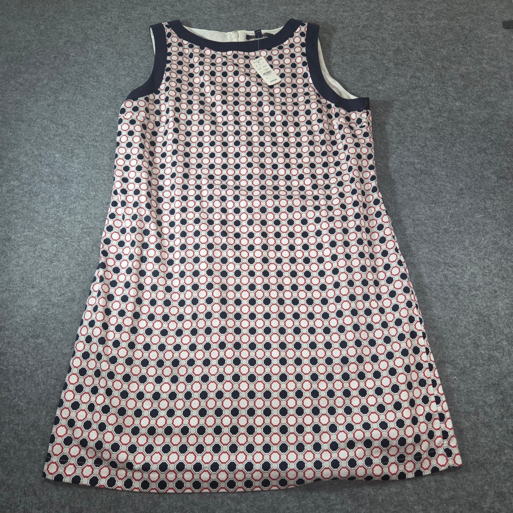 Brooks Brothers Womens 16 NWT $248 Geometric Print Sleeveless Shift Dress